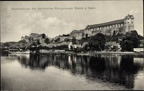 Ak Wettin an der Saale, Stammschloss des sächsischen Königshauses