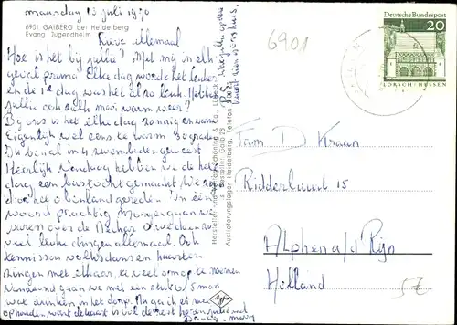 Ak Gaiberg b. Heidelberg, Evangelisches Jugendheim, Totalansicht