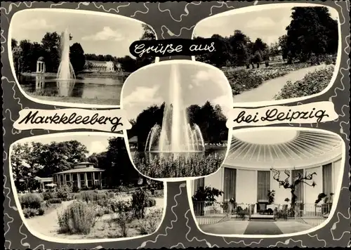 Ak Markkleeberg in Sachsen, Landwirtschaftsausstellung der DDR, Park, Springbrunnen, Saal