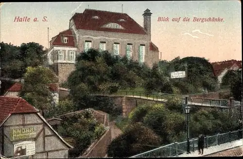 Ak Halle an der Saale, Blick auf die Bergschänke