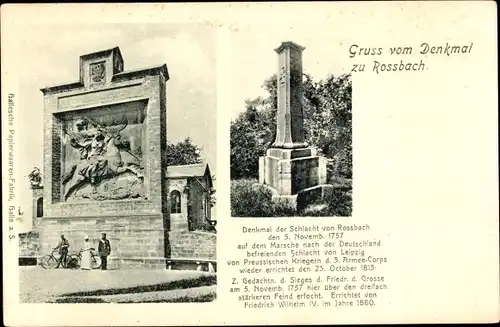 Ak Roßbach Braunsbedra im Saalekreis, Denkmal der Schlacht den 05. Nov. 1757