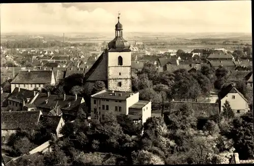 Ak Querfurt im Saalekreis, Teilansicht, Kirche, Glockenturm