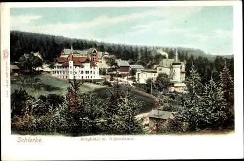 Ak Schierke Wernigerode im Harz, Blick zum Burghotel mit Dependence