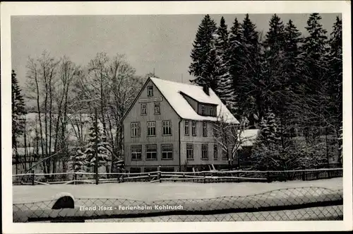 Ak Elend Oberharz am Brocken, Ferienheim Kohlrusch, Winteransicht