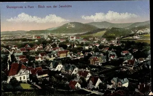 Ak Wernigerode am Harz, Blick von der Sennhütte