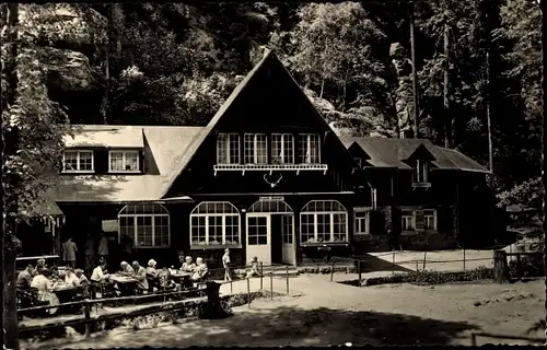 Ak Wehlen an der Elbe Sachsen, Uttewalder Grund, Gasthaus