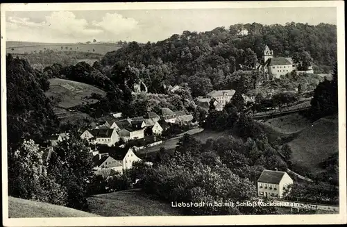 Ak Liebstadt im Erzgebirge, Blick auf den Ort mit Schloss Kuckuckstein