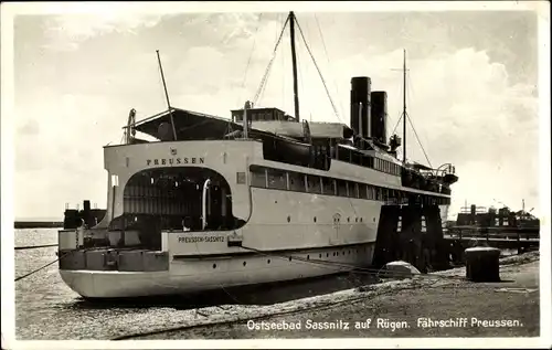 Ak Sassnitz auf der Insel Rügen, Fährschiff Preußen