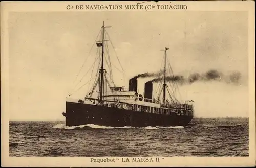 Ak Paquebot La Marsa II, Compagnie de Navigation Mixte, Cie. Touache