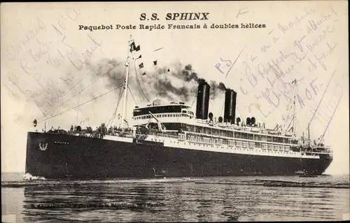 Ak Paquebot Poste Rapide Sphinx, Dampfschiff, Messageries Maritimes, MM