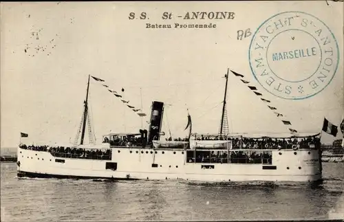 Ak S. S. St. Antoine, Bateau Promenade