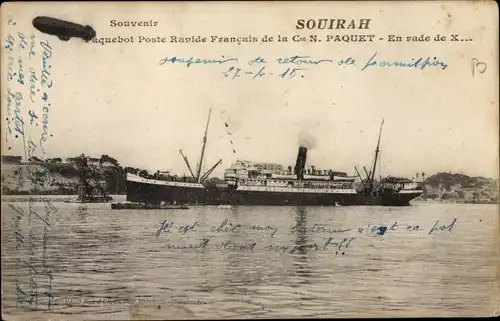 Ak Paquebot Poste Rapide Francais de la Cie N. Paquet, Dampfschiff