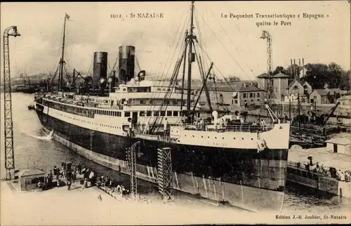 Ak Saint Nazaire Loire Atlantique, Le Paquebot Espagne, Passagierschiff