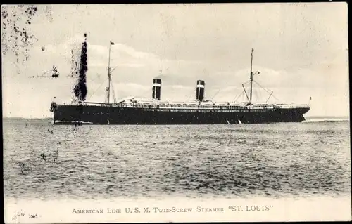 Ak American Line, US Mail Steamer, S.S. St. Louis, Dampfer