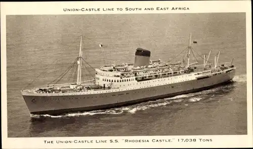 Ak SS Braemar Castle, Union Castle Line, Dampfer