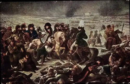 Künstler Ak Gros, A. J., Napoleon in der Schlacht bei Eylau