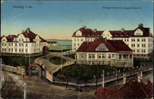 Ak Leisnig in Sachsen, König Friedrich August Kaserne