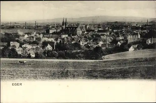 Ak Cheb Eger Region Karlsbad, Gesamtansicht