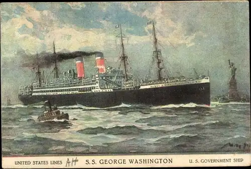 Künstler Ak SS George Washington, Passagierschiff