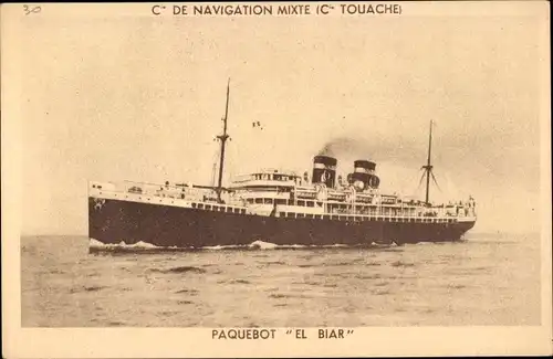 Ak Paquebot El Biar, Compagnie de Navigation Mixte, Cie. Touache