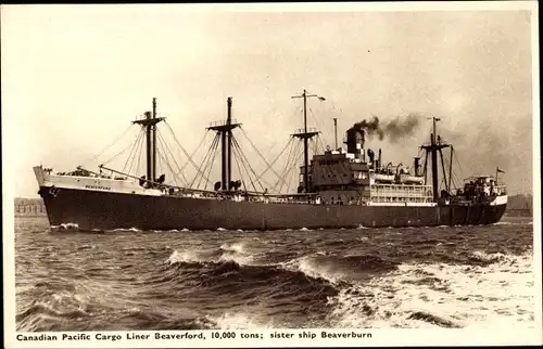 Ak Canadian Pacific Ships, Transportdampfer Beaverford, Cargo Liner