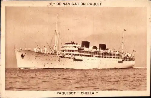 Ak Paquebot Chella, Dampfschiff, Compagnie de Navigation Paquet, CNP