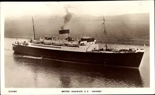 Ak Dampfschiff SS Arnhem, British Railways