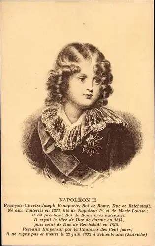 Ak Napoleon II, Portrait