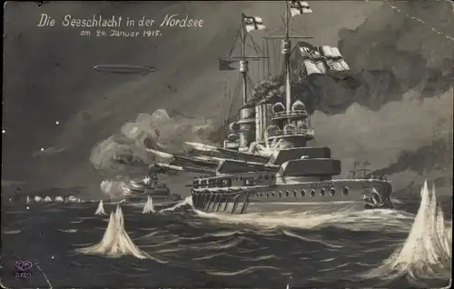 Ak Deutsches Kriegsschiff, Die Schlacht in der Nordsee am 24. Januar 1915