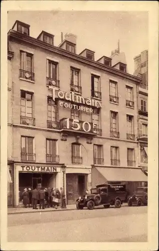 Ak Paris VIII., Toutmain Couturier, Avenue des Champs Élysées, LKW