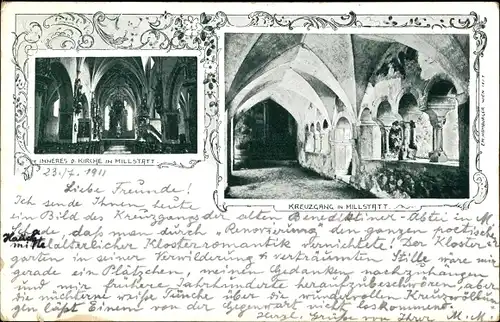 Ak Millstatt am See Kärnten, Kircheninneres, Kreuzgang