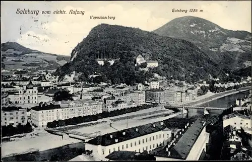 Ak Salzburg in Österreich, Ort v. elektr. Aufzug gesehen, Gaisberg, Kapuzinerberg