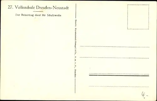 Ak Dresden Neustadt, 27. Volsschule