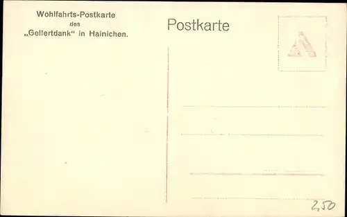 Ak Hainichen in Sachsen, Wandbild im Rathaussaal, Gewaltsame Rekrutierung, 7jähriger Krieg, Gedicht