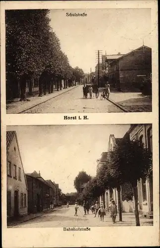 Ak Horst in Holstein, Schulstraße, Bahnhofstraße, Kinder