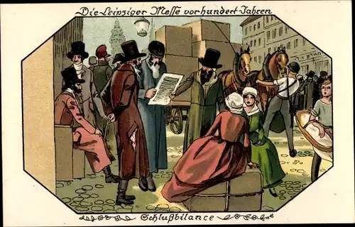 Judaika Litho Leipzig in Sachsen, Die Leipziger Messe vor hundert Jahren, Juden, Schlussbilanz