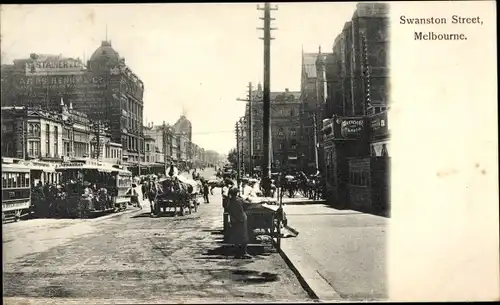 Ak Melbourne Australien, Swanston Street