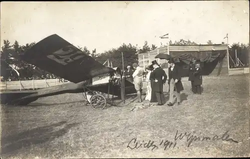 Foto Ak Leiden Südholland Niederlande, Flugplatz, Flugzeug 29, Pilot, 1911