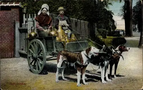 Ak Hondenkar, Milchwagen, Hundekarren