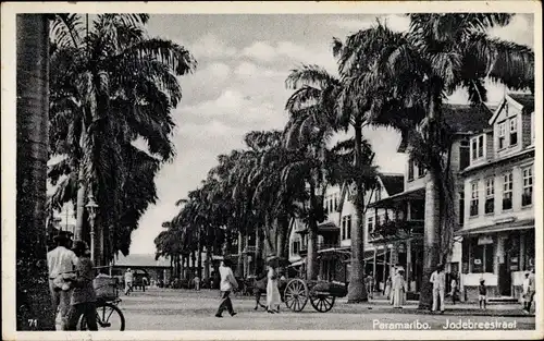 Ak Paramaribo Suriname, Jodebreestraat