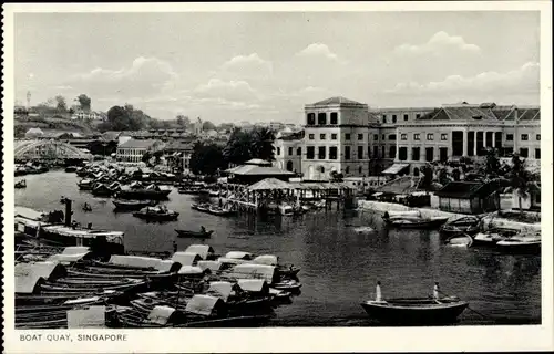 Ak Singapore Singapur, Boat Quay, Hafen, Boote