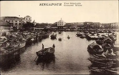 Ak Singapore Singapur, Vue générale, Hafen