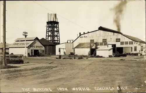 Foto Ak Coalinga California USA, The Bunting Iron Works, Pipe Shops