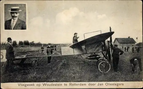 Ak Rotterdam Südholland Niederlande, Vliegweek op Woudestein door Jan Olieslagers