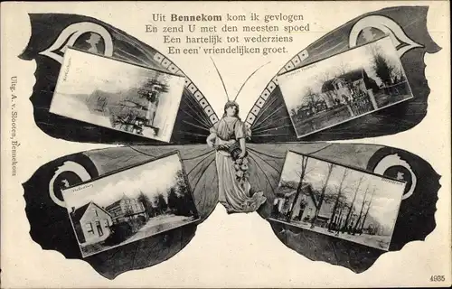 Schmetterling Ak Bennekom Gelderland, Teilansichten, Kirche