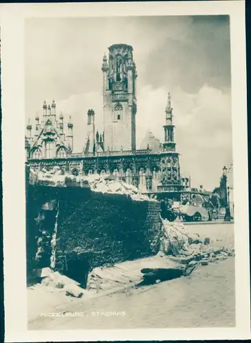 Foto Middelburg Zeeland Niederlande, Stadhuis, Ruine