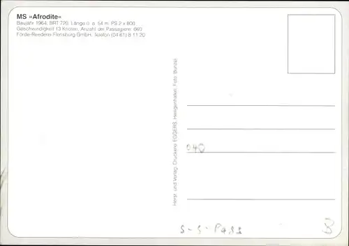 Ak MS Afrodite, FRS, Förde Reederei Flensburg
