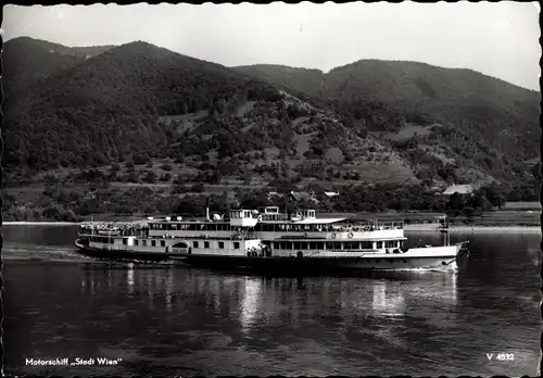Ak Motorschiff Stadt Wien, DDSG