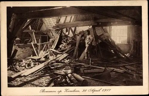 Ak Zierikzee Zeeland, Bommen 30 April 1917