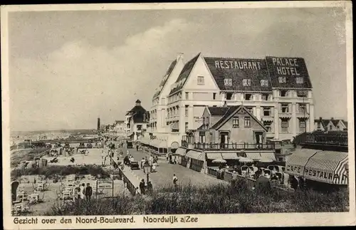 Ak Noordwijk aan Zee Südholland, Gezicht over den Noord-Boulevard, Restaurant Palace Hotel